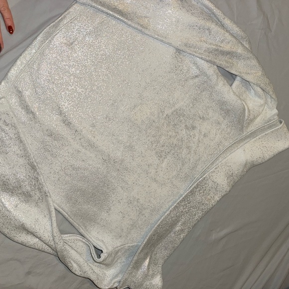 NWT ZARA EXPOSED SHOULDER METALLIC SWEATER/M - Picture 13 of 14